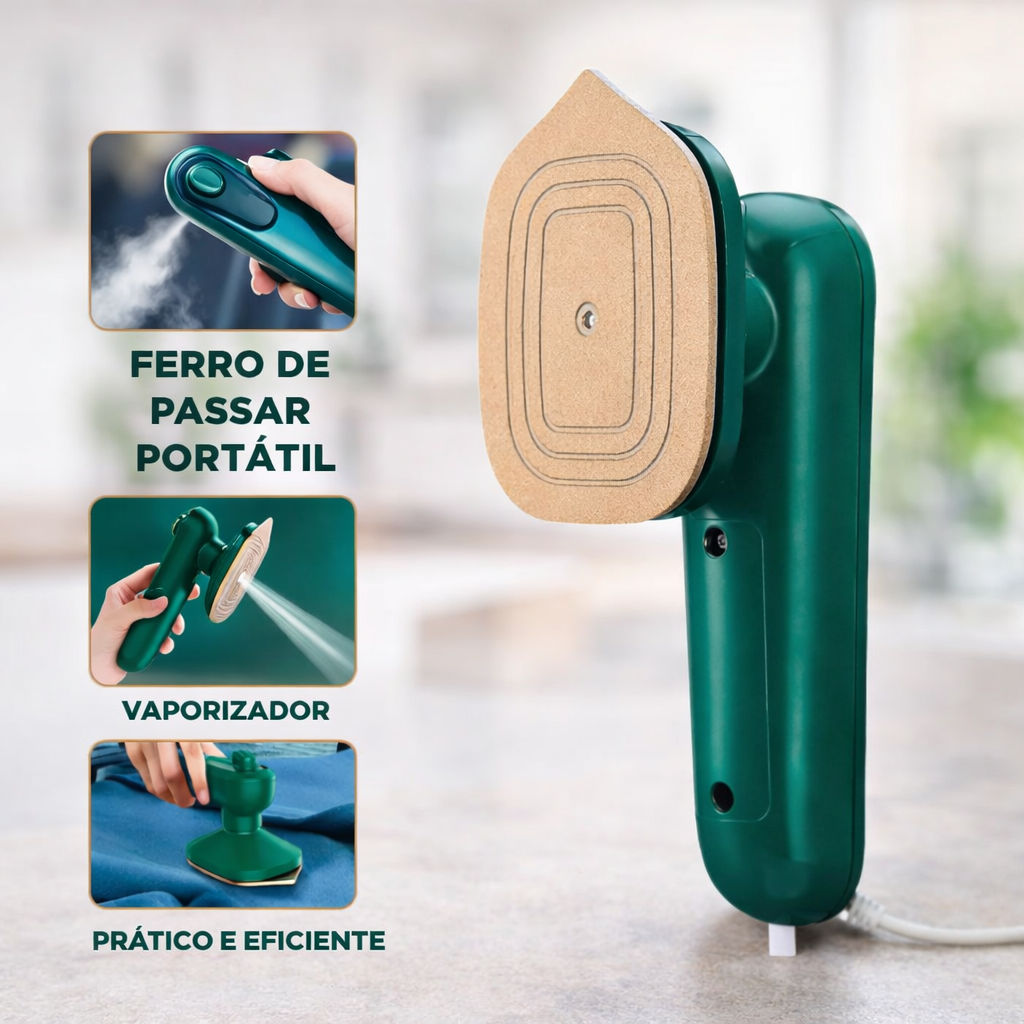 Mini Plancha de Vapor Viajera Portátil Eléctrica 2en1